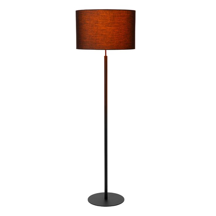 Lampadaire rustique noir, Maya, avec interrupteur