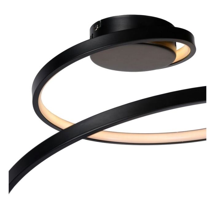 Lampe plafond moderne noire, Maxence, 24W, 3000K LED