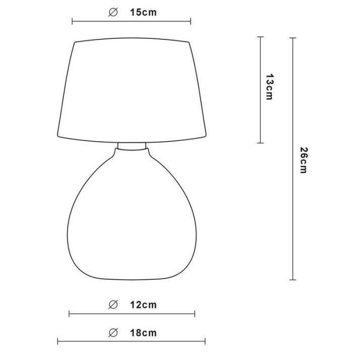 Lampe de table en céramique beige, Ramzi, avec interrupteur