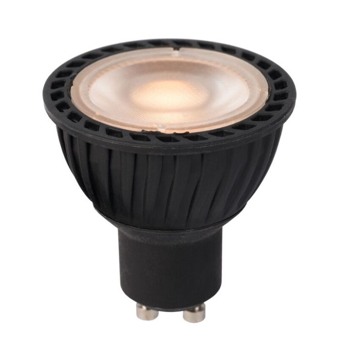 Lucide GU10 ampoule LED dimmable, Jordan, noir, 5w, 2200K