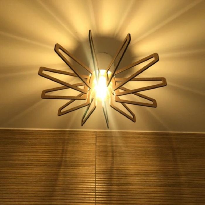 Lampe plafond moderne bois, Zidane