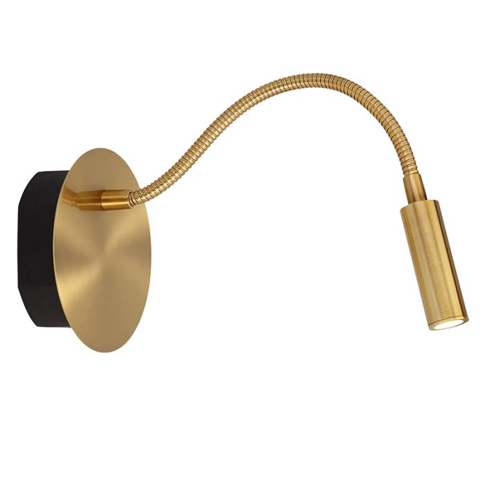 Lampe de chevet moderne doré, Jolijn, 2W, 3000K LED, avec interrupteur