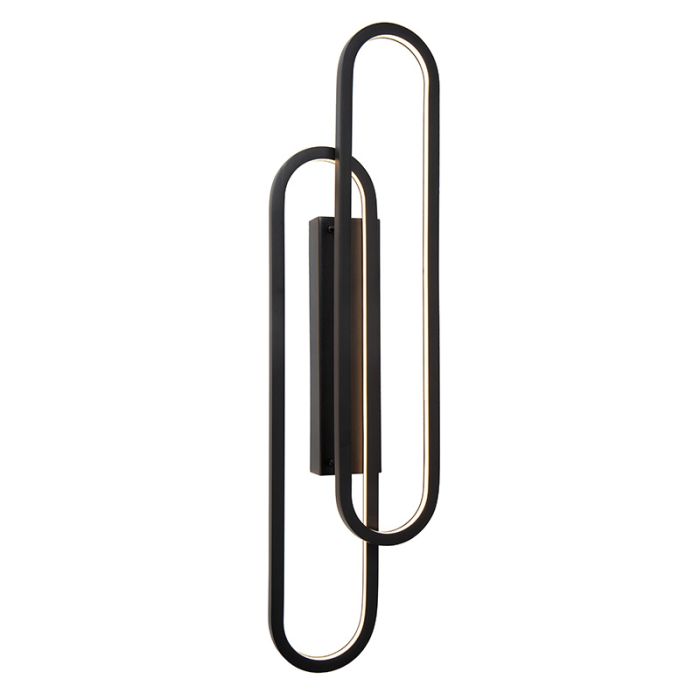 Applique murale moderne noire, Thelma, 33W, dim to warm LED