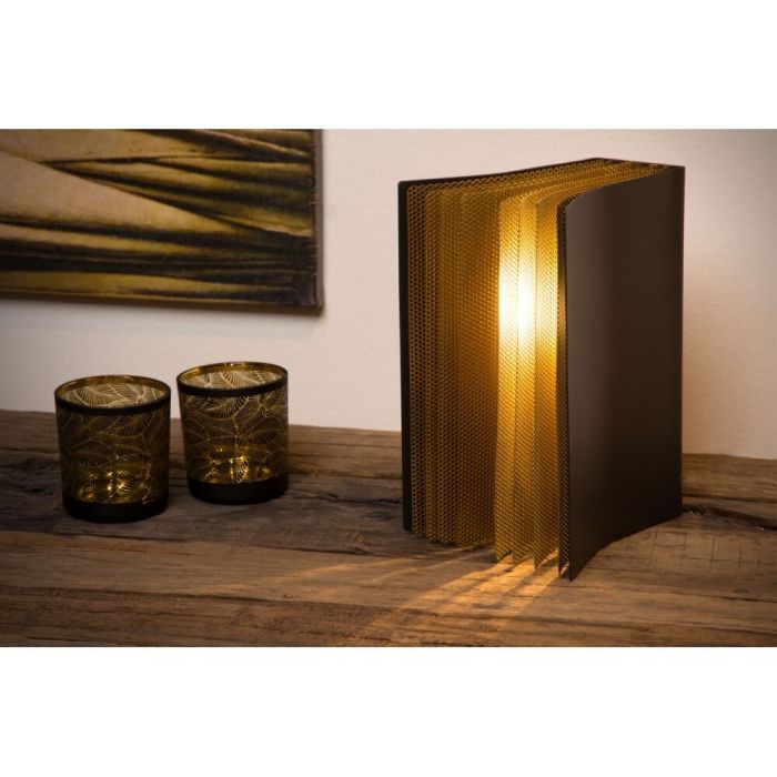 Lampe de table rétro dorée, Extravaganza Livret, avec interrupteur