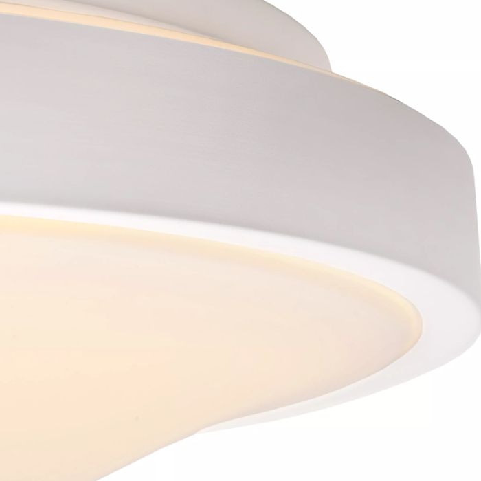 Plafonnier salle de bain moderne blanc, Dasher, 12W, 2700K LED, IP44