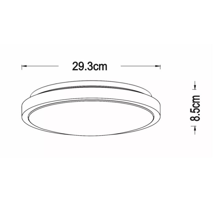Plafonnier salle de bain moderne blanc, Dasher, 12W, 2700K LED, IP44