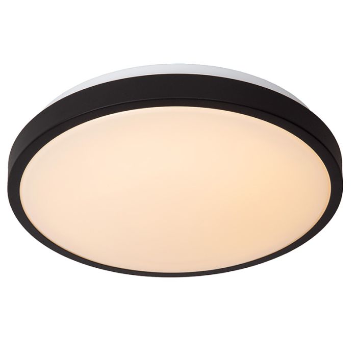 Plafonnier salle de bain moderne noir, Dasher, 18W, 2700K LED, IP44
