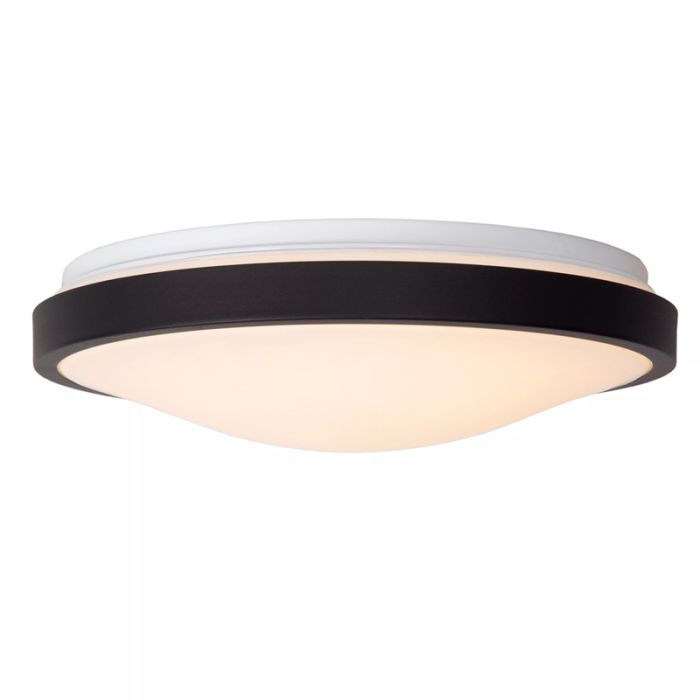 Plafonnier salle de bain moderne noir, Dasher, 18W, 2700K LED, IP44