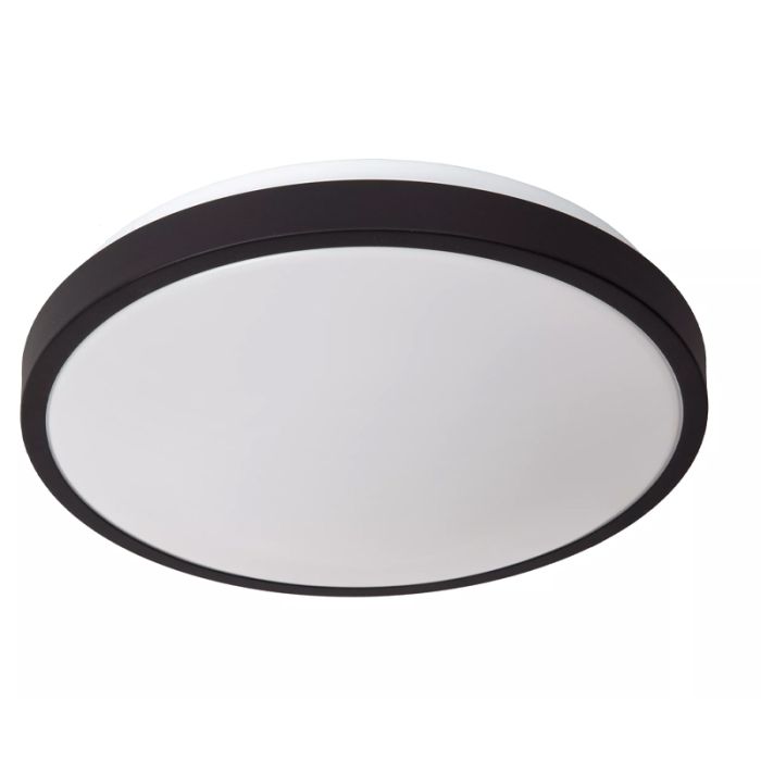 Plafonnier salle de bain moderne noir, Dasher, 18W, 2700K LED, IP44