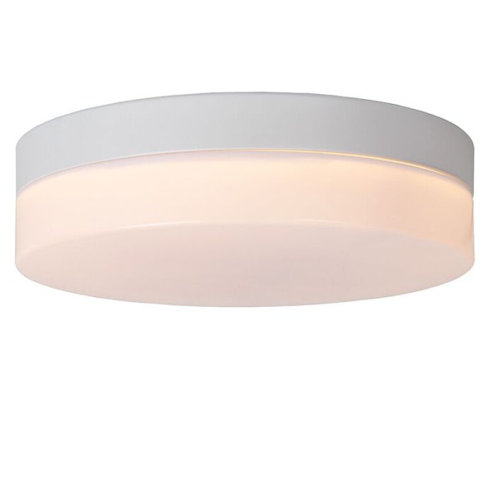 Plafonnier salle de bain en plastique blanc, Biskit, 12W, 2700K LED, IP44