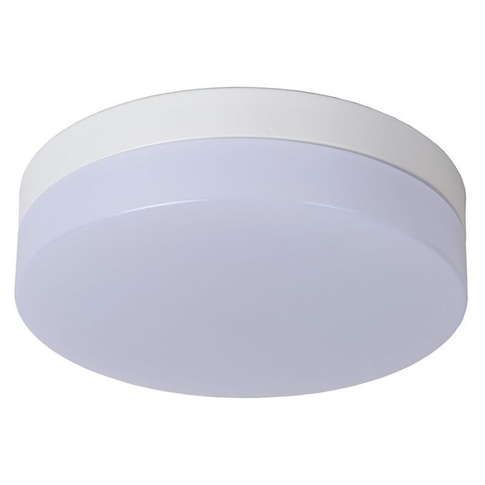 Plafonnier salle de bain en plastique blanc, Biskit, 12W, 2700K LED, IP44