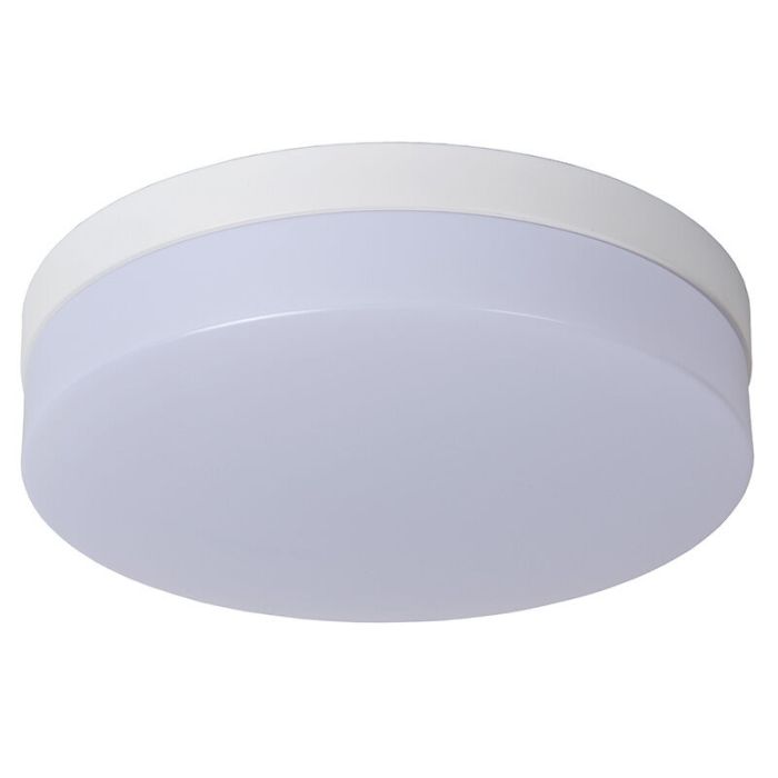 Plafonnier salle de bain en plastique blanc, Biskit, 18W, 2700K LED, IP44