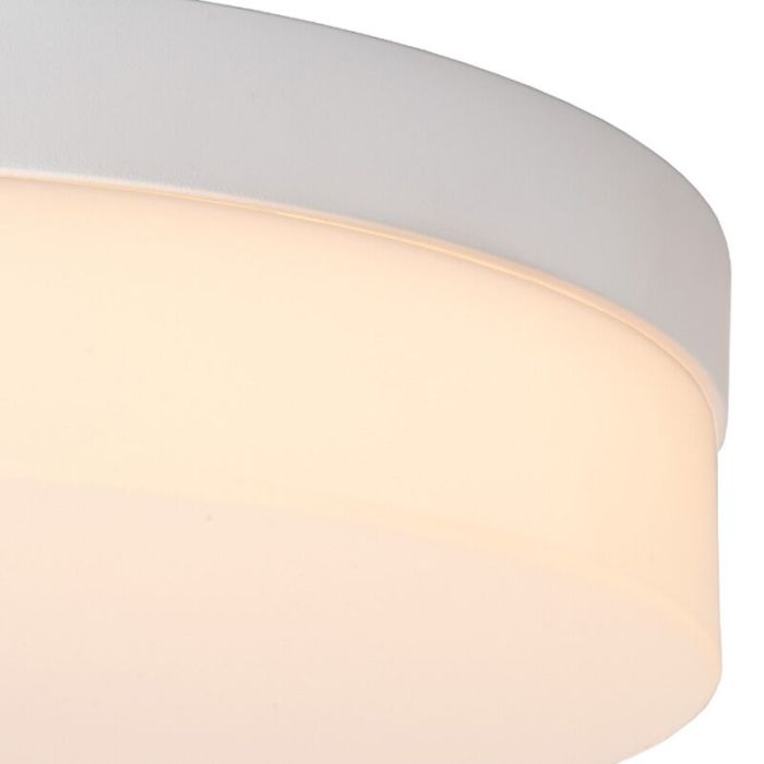 Plafonnier salle de bain en plastique blanc, Biskit, 18W, 2700K LED, IP44