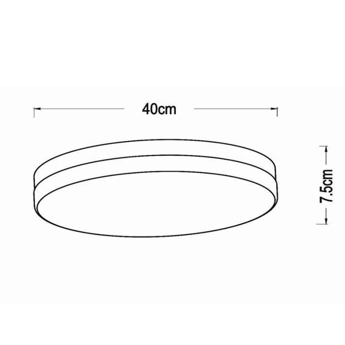 Plafonnier salle de bain en plastique blanc, Biskit, 36W, 2700K LED, IP44
