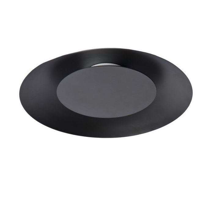 Lampe plafond moderne noire, Foskal, 12W, 2700K LED
