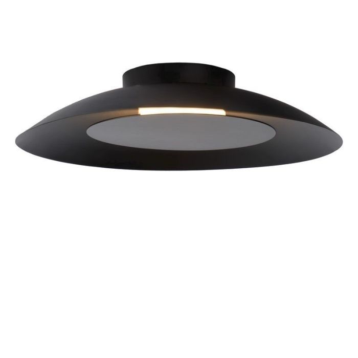 Lampe plafond moderne noire, Foskal, 12W, 2700K LED