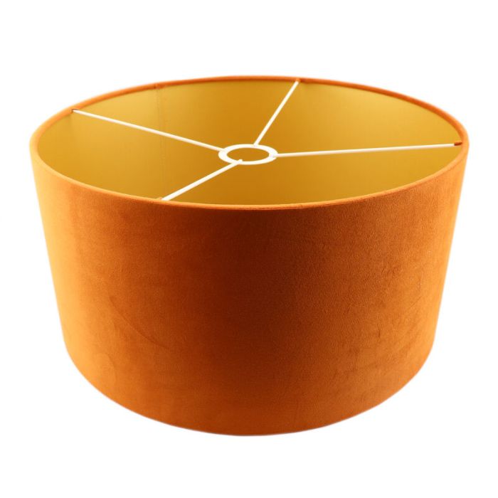 Abat-jour en velours d'or Melanie, Tissu, moderne
