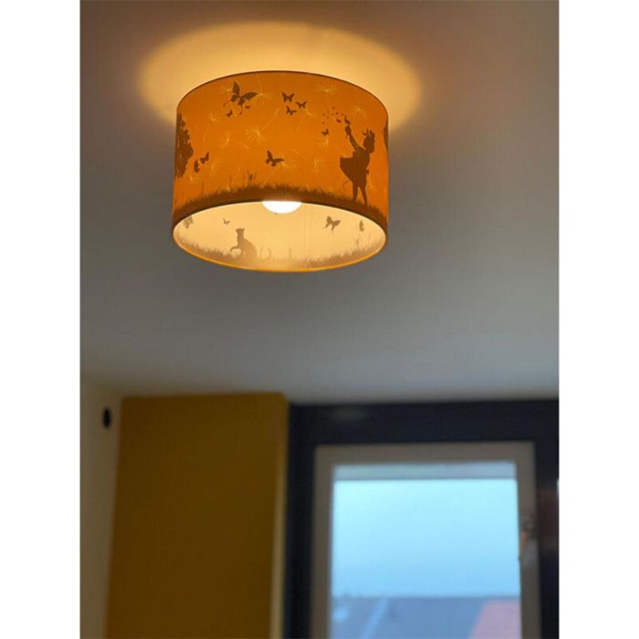 Plafonnier pour enfants jaune en tissu, Butterfly