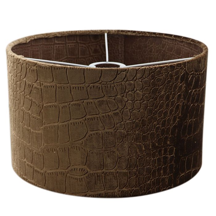 30 cm abat-jour en velours marron tissu crocodile, Emilius