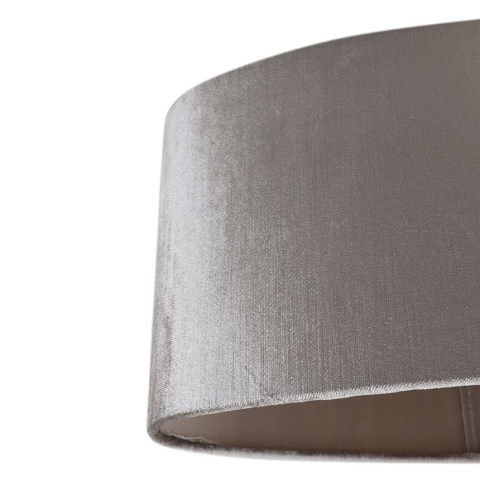 40 cm abat-jour en velours gris ovale, Rody