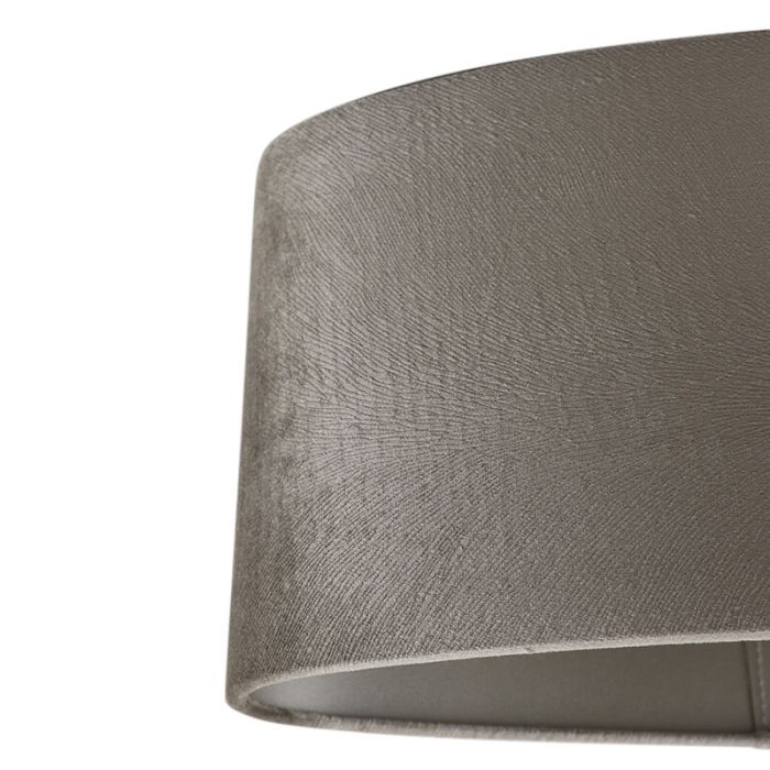 40 cm abat-jour en velours taupe ovale, Rody