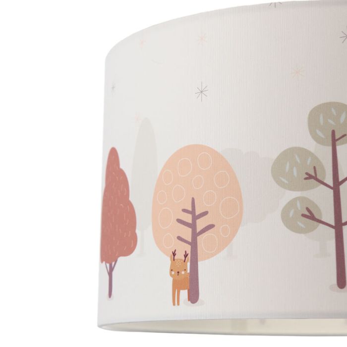 Plafonnier pour enfants blanc en tissu, Forest life