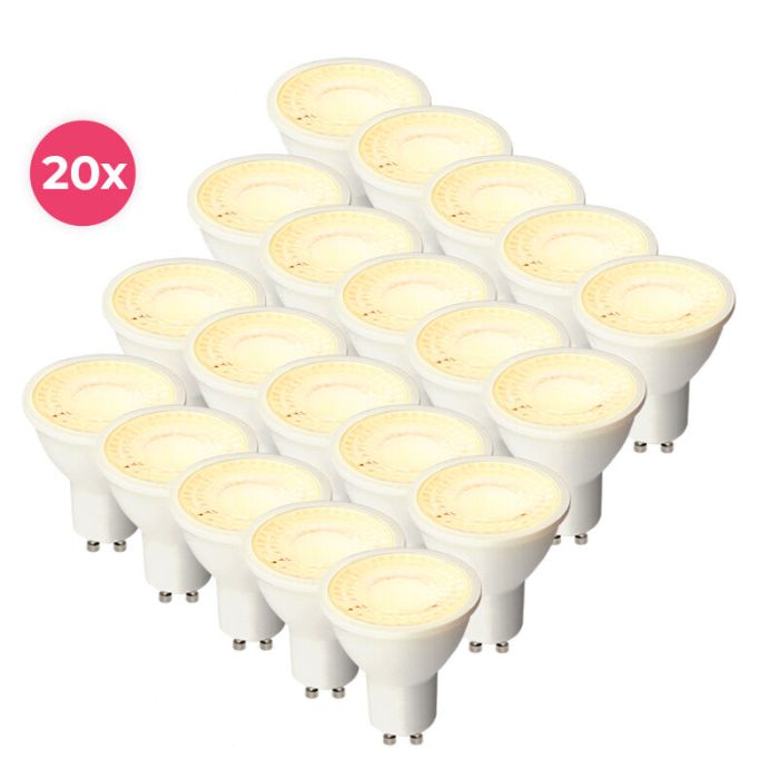 20-pack LED blanche GU10 place Antonie, 3W, 2700K