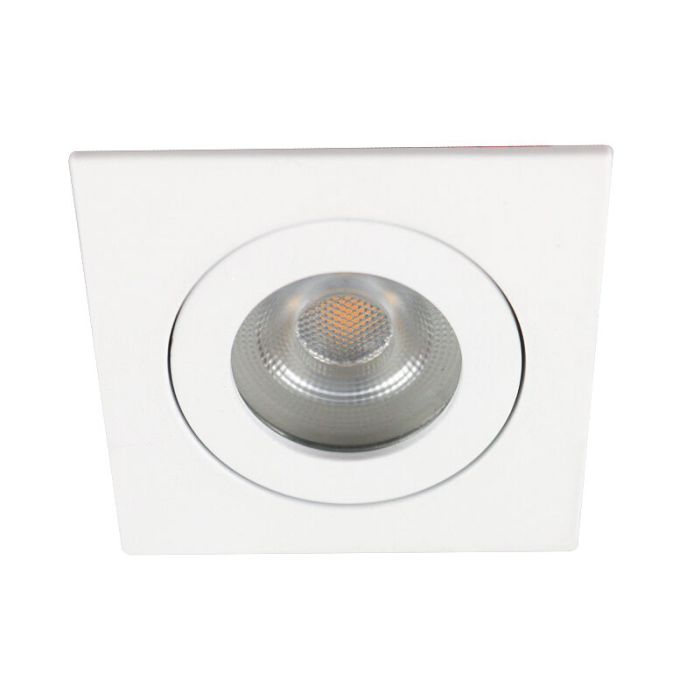 Spot encastré salle de bain blanc en aluminium, Dorx, IP44