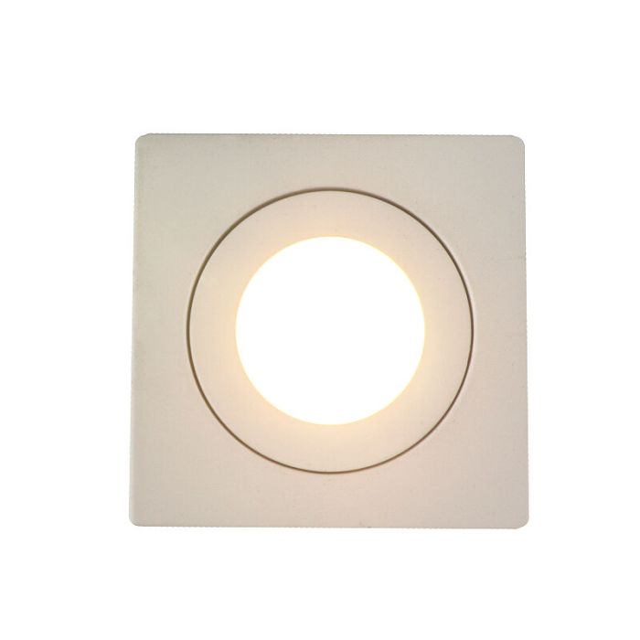 Spot encastré salle de bain blanc en aluminium, Dorx, IP44
