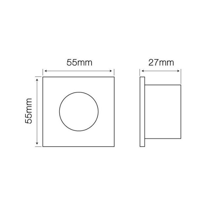 Spot encastré salle de bain blanc en aluminium, Dorx, IP44