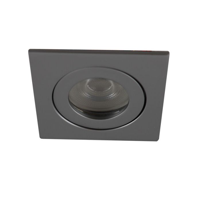 Spot encastré salle de bain argenté en aluminium, Dorx, IP44