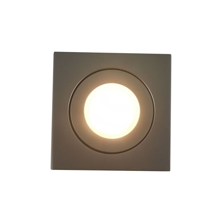 Spot encastré salle de bain argenté en aluminium, Dorx, IP44