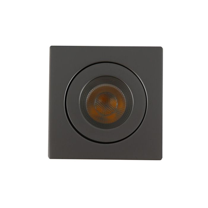 Spot encastré salle de bain argenté en aluminium, Dorx, IP44