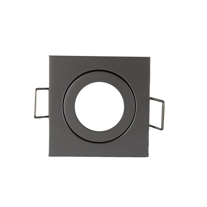 Spot encastré salle de bain argenté en aluminium, Dorx, IP44