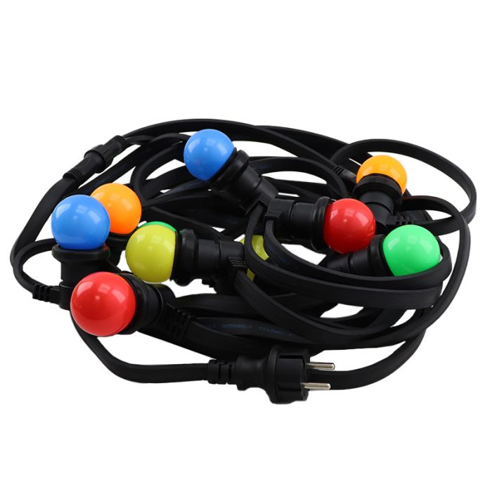 30m guirlande guinguette avec 30 ampoules colorées