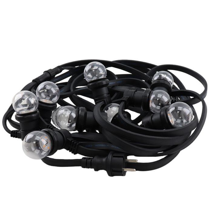 25m guirlande guinguette avec 25 ampoules transparantes