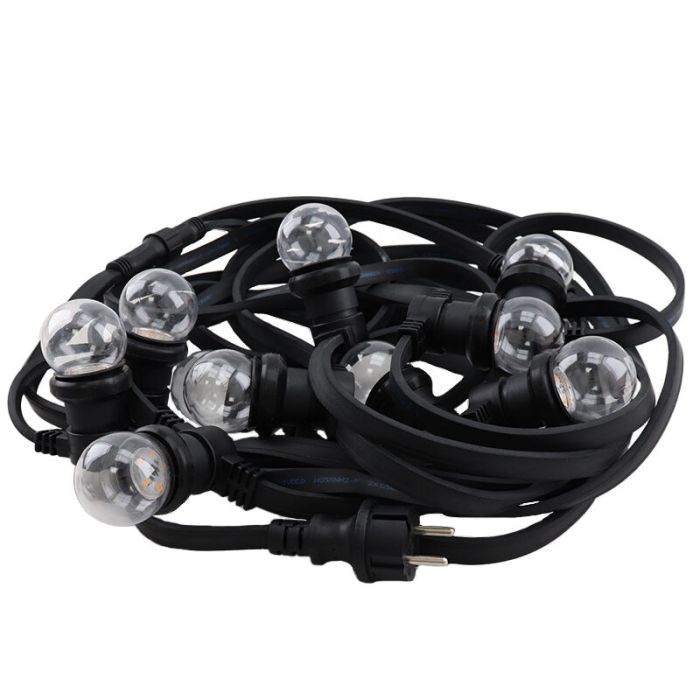 25m guirlande guinguette avec 25 dimmable ampoules transparantes