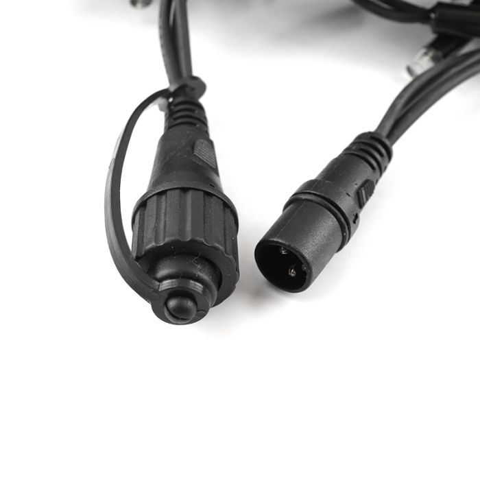6m connectable glacon cordon noir ip67 50 cm de hauteur blanc chaud