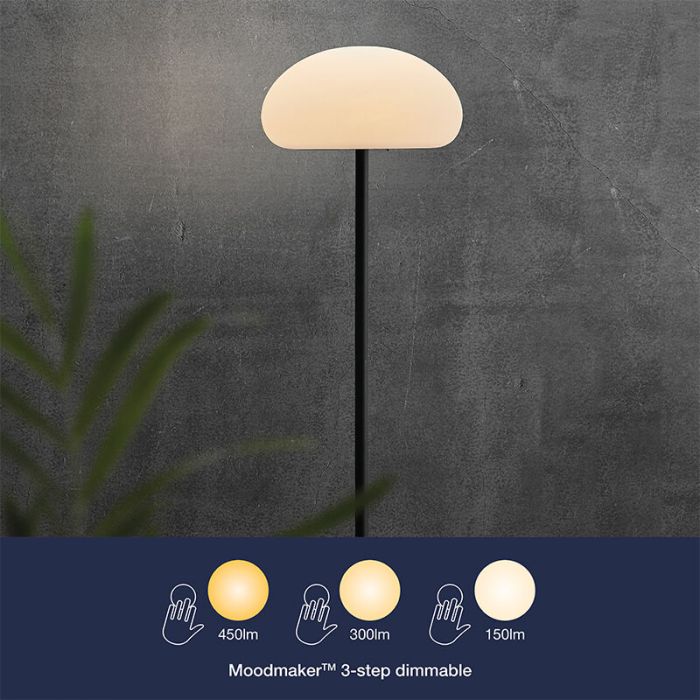 Lampe de table extérieur moderne blanche, Sponge, 6,8W, 2700K LED, IP65, gradable en 3 étapes