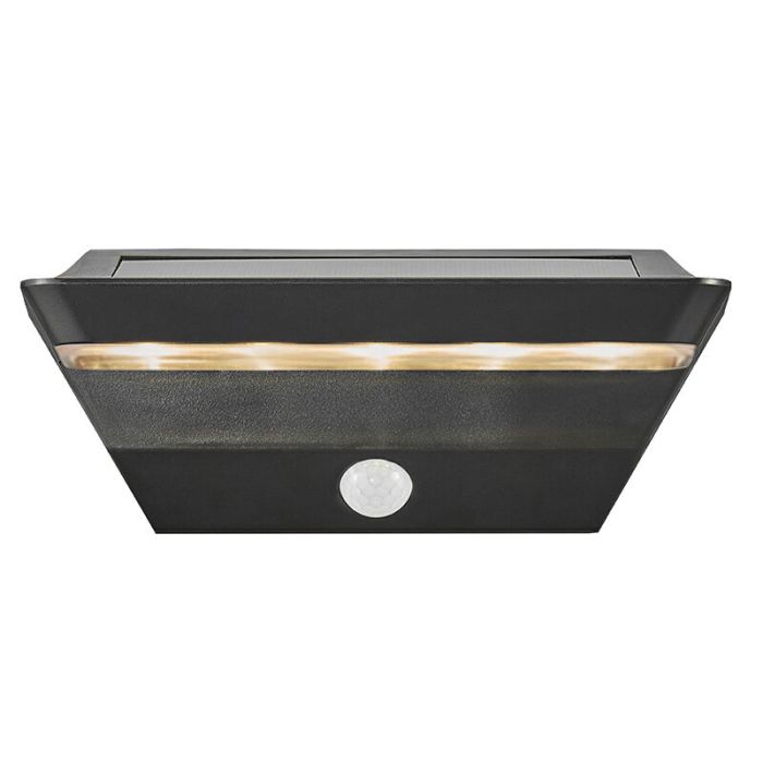 Applique solaire extérieur moderne noire, Agena, 4,5W, 3000K LED, IP44