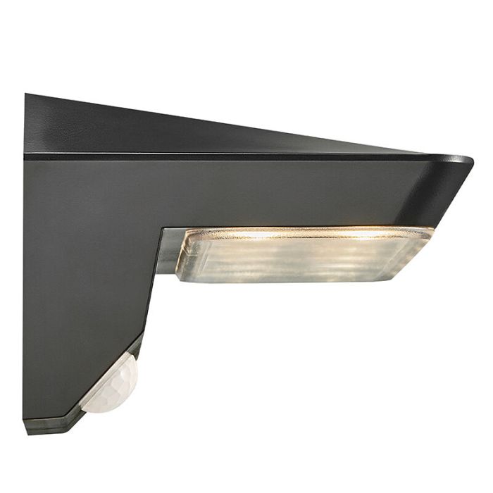 Applique solaire extérieur moderne noire, Agena, 4,5W, 3000K LED, IP44