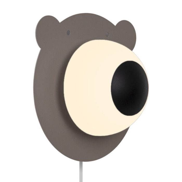 Applique murale pour enfants en métal marronne, Brunabear, avec interrupteur