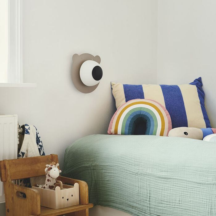 Applique murale pour enfants en métal marronne, Brunabear, avec interrupteur
