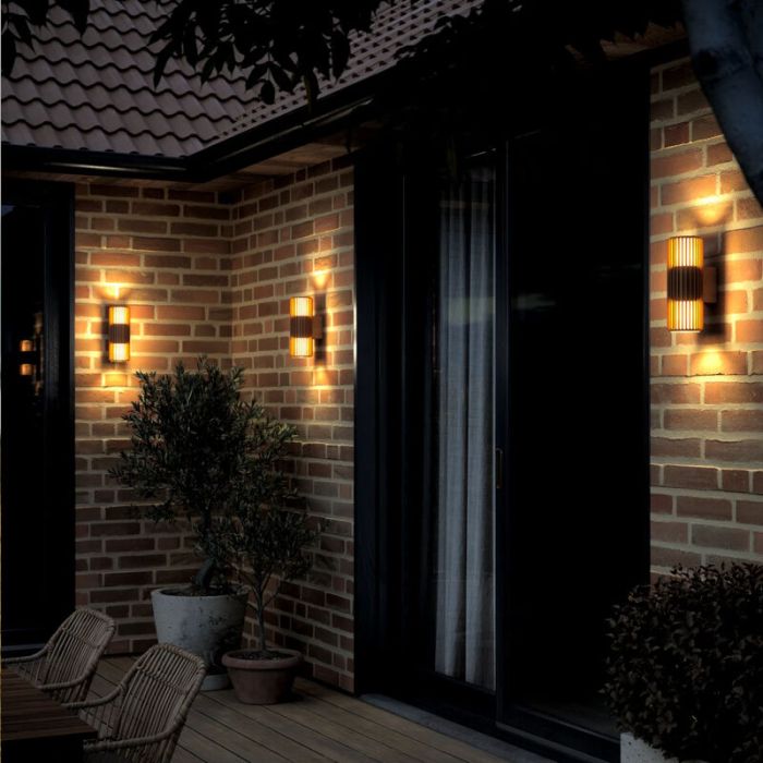 Luminaire extérieur design marron, Aludra, IP54