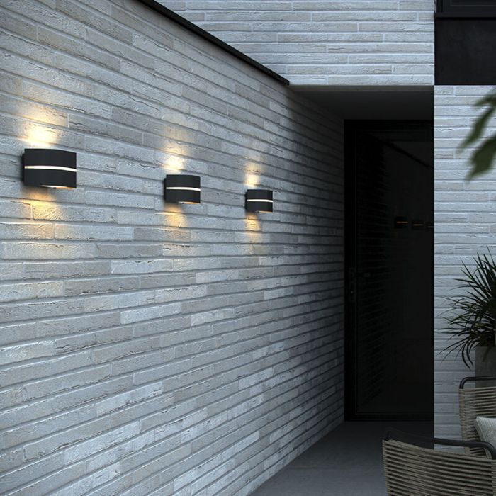Luminaire extérieur en aluminium anthracite, Sibelis, IP44