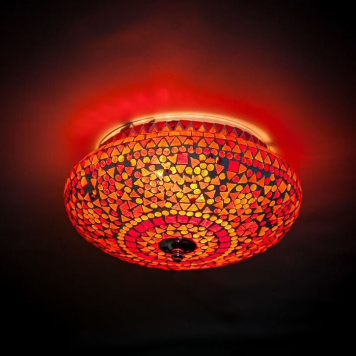 Lampe plafond orientale violette mosaïque, Mimoun
