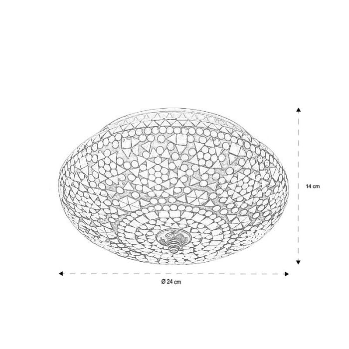 Lampe plafond orientale transparente mosaïque, Mimoun