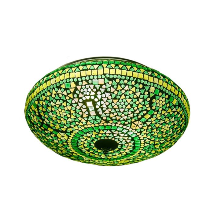 Lampe plafond orientale verte mosaïque, Louay