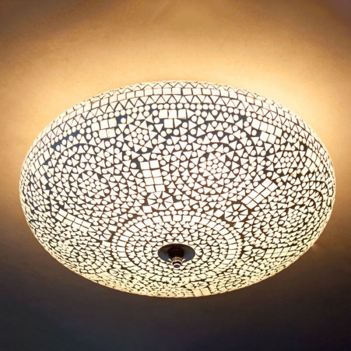 Lampe plafond orientale transparente mosaïque, Annas