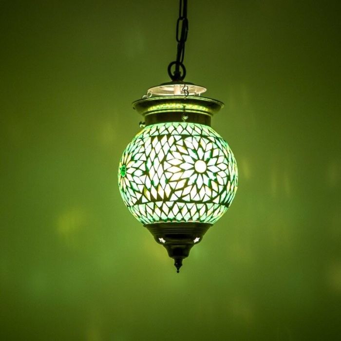 Suspension orientale verte mosaïque, Nisrin